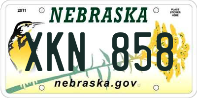 NE license plate XKN858