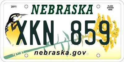 NE license plate XKN859