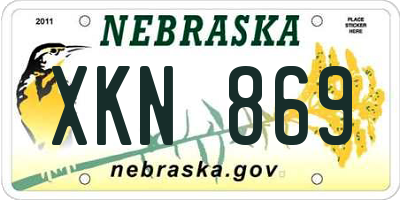 NE license plate XKN869