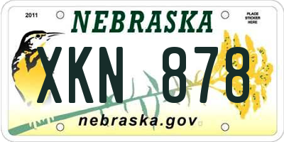 NE license plate XKN878