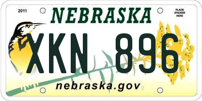 NE license plate XKN896