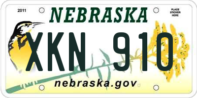 NE license plate XKN910