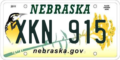 NE license plate XKN915