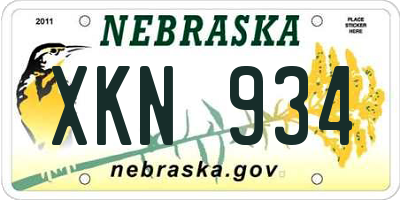 NE license plate XKN934