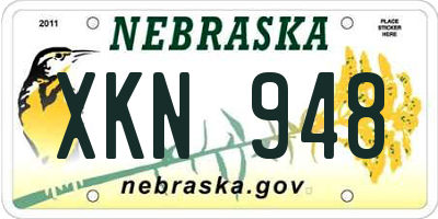 NE license plate XKN948