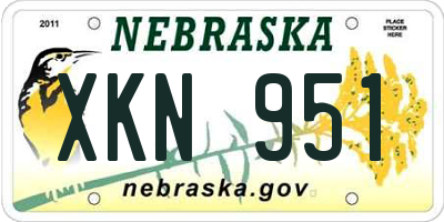 NE license plate XKN951