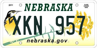 NE license plate XKN957