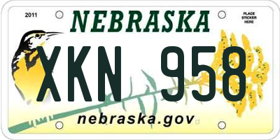 NE license plate XKN958