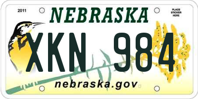 NE license plate XKN984