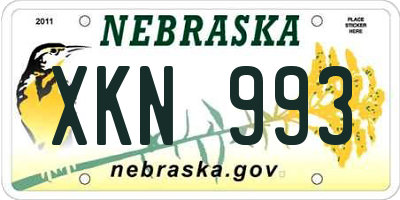 NE license plate XKN993