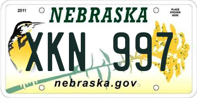 NE license plate XKN997