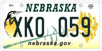 NE license plate XKO059