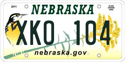 NE license plate XKO104