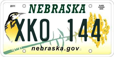 NE license plate XKO144
