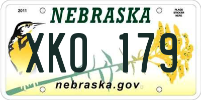 NE license plate XKO179