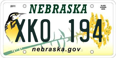 NE license plate XKO194
