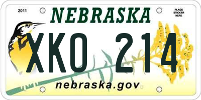 NE license plate XKO214