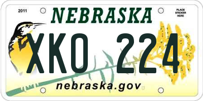NE license plate XKO224