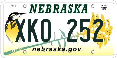 NE license plate XKO252
