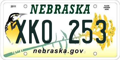 NE license plate XKO253