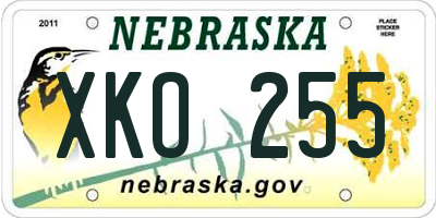 NE license plate XKO255