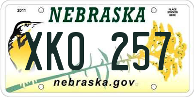 NE license plate XKO257