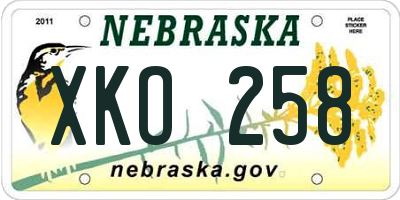 NE license plate XKO258