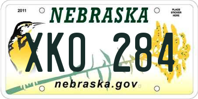 NE license plate XKO284