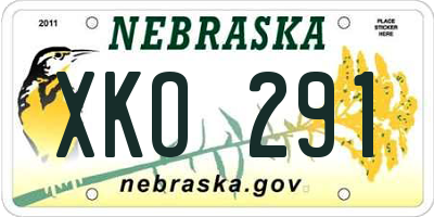 NE license plate XKO291