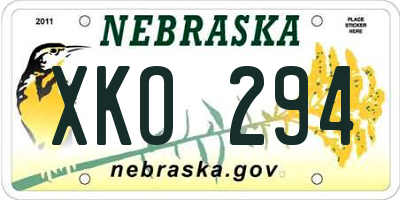 NE license plate XKO294