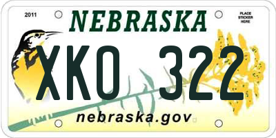 NE license plate XKO322