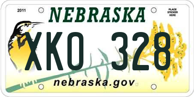 NE license plate XKO328