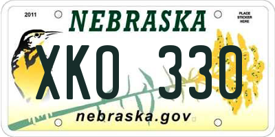 NE license plate XKO330