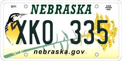 NE license plate XKO335