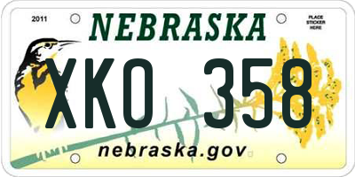 NE license plate XKO358