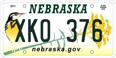 NE license plate XKO376
