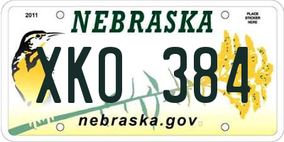 NE license plate XKO384