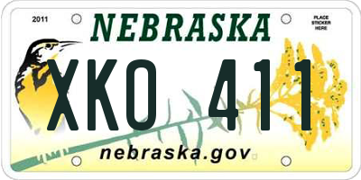 NE license plate XKO411