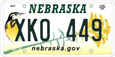 NE license plate XKO449