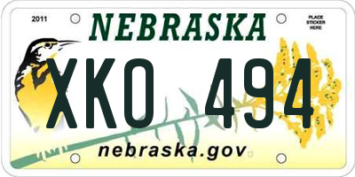 NE license plate XKO494