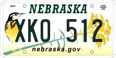 NE license plate XKO512