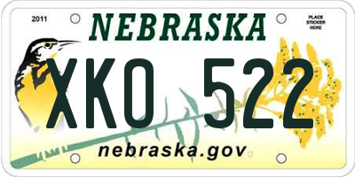NE license plate XKO522