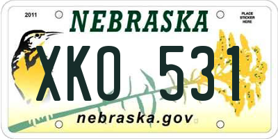 NE license plate XKO531