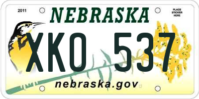 NE license plate XKO537