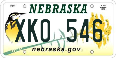 NE license plate XKO546