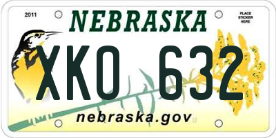 NE license plate XKO632