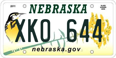 NE license plate XKO644
