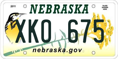 NE license plate XKO675