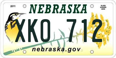 NE license plate XKO712