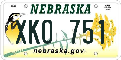 NE license plate XKO751